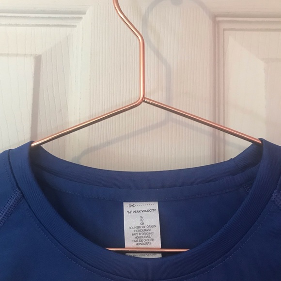 Peak Velocity Blue Short Sleeve Workout Shirt Mens Small S - Picture 2 of 12